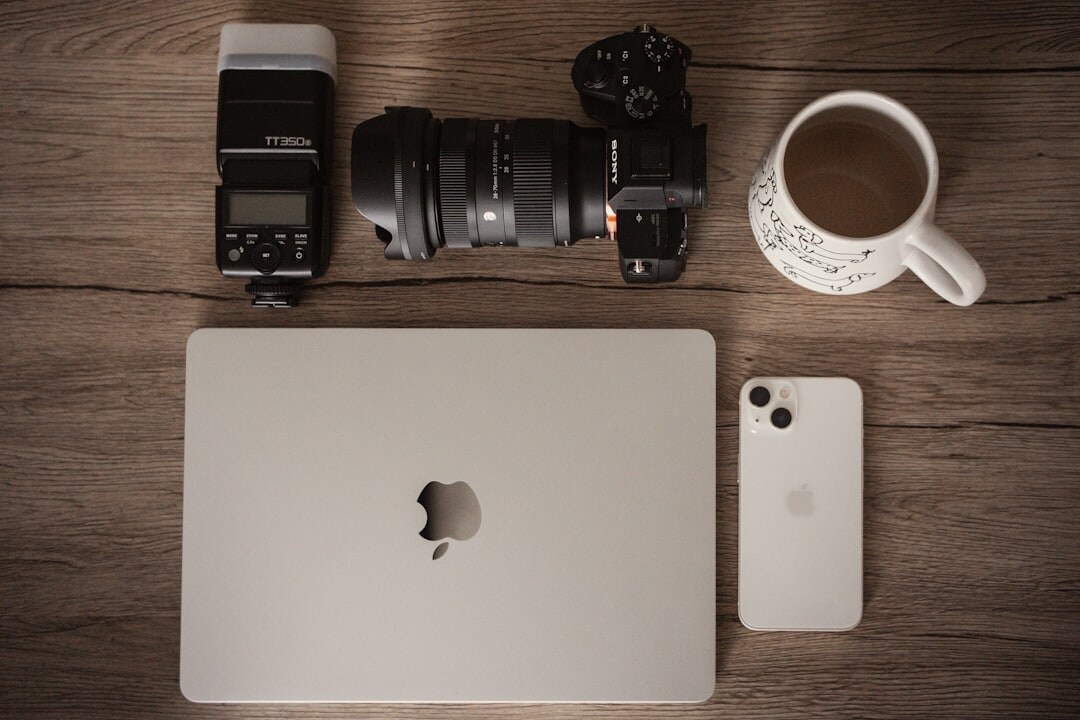 Professional camera and photography equipment on a table