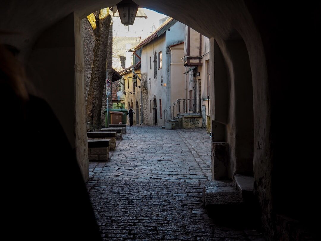 Narrow cobblestone street in a Croatian old town